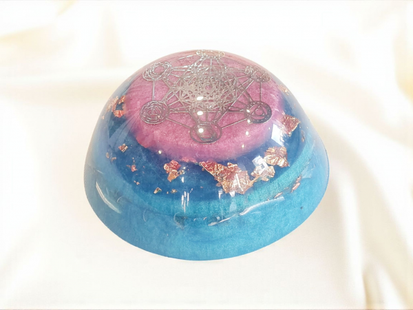 Orgonite dôme bleu metatron